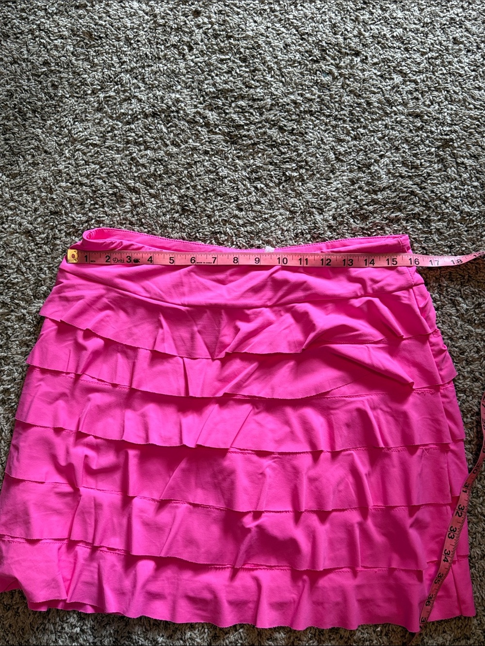 Lulu-B Sz M Hot Pink Layered Ruffle Skort B928 - Picture 3 of 5